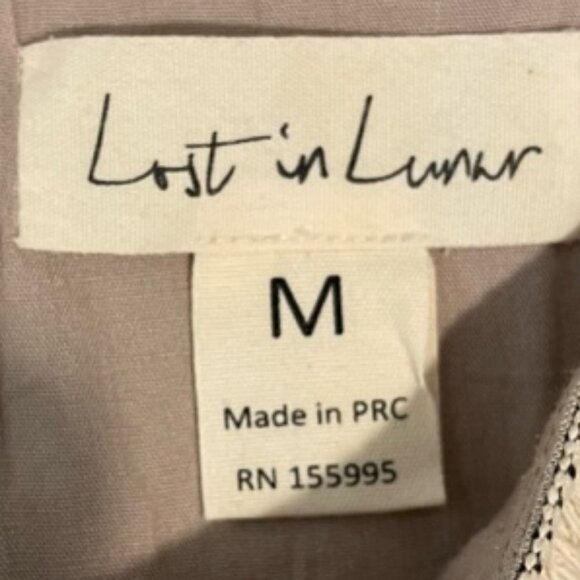 Lost in Lunar Linen Blend Tank/Cami with Fringe Size Medium - Picture 2 of 5